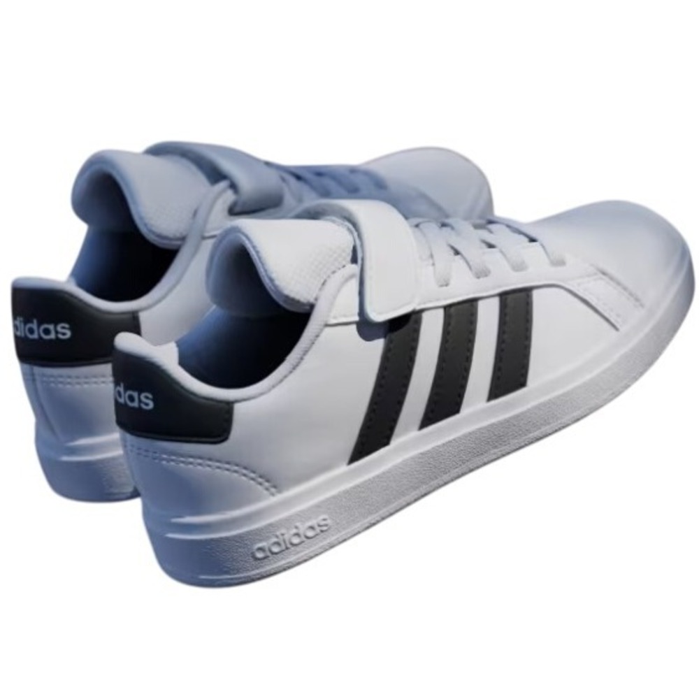 Adidas‎ Grand Court 2.0 Shoes White Black Hook Loop Sneakers Toddler Youth - Picture 5 of 5